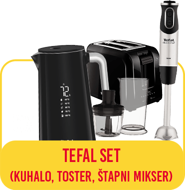Tefal set (kuhalo, toster, štapni mikser)